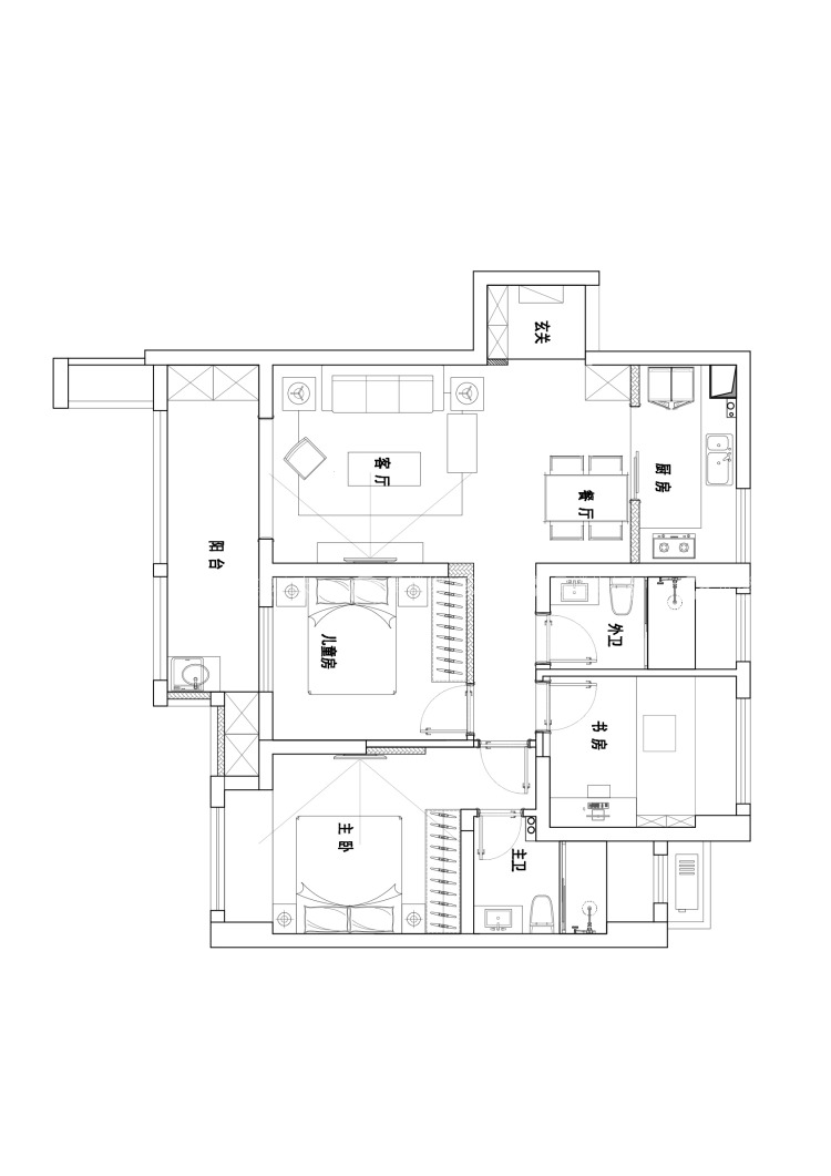 110平江南府现代风格-平面布置图