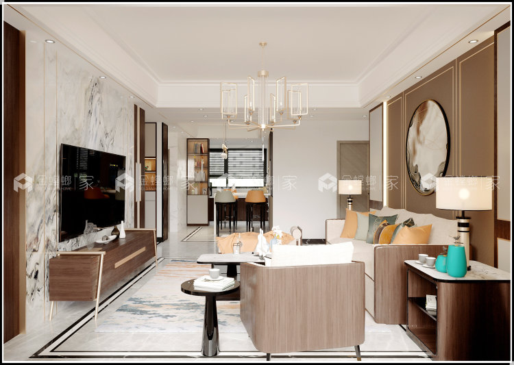 126平翠湖香山新中式风格-客厅效果图及设计说明