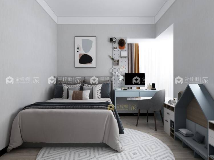 120平凯旋城现代风格-卧室效果图及设计说明