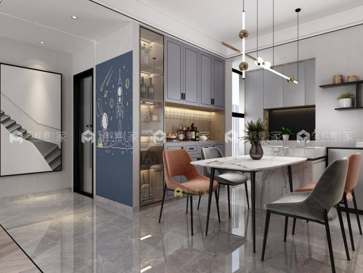 120平凯旋城现代风格-餐厅效果图及设计说明