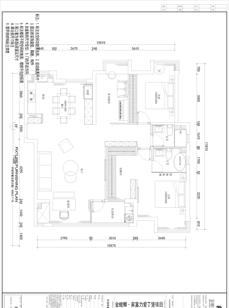 128平富力爱丁堡现代风格-平面布置图