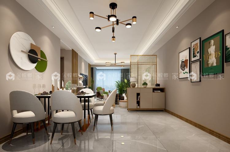 115平君悦湾二期现代风格-餐厅效果图及设计说明