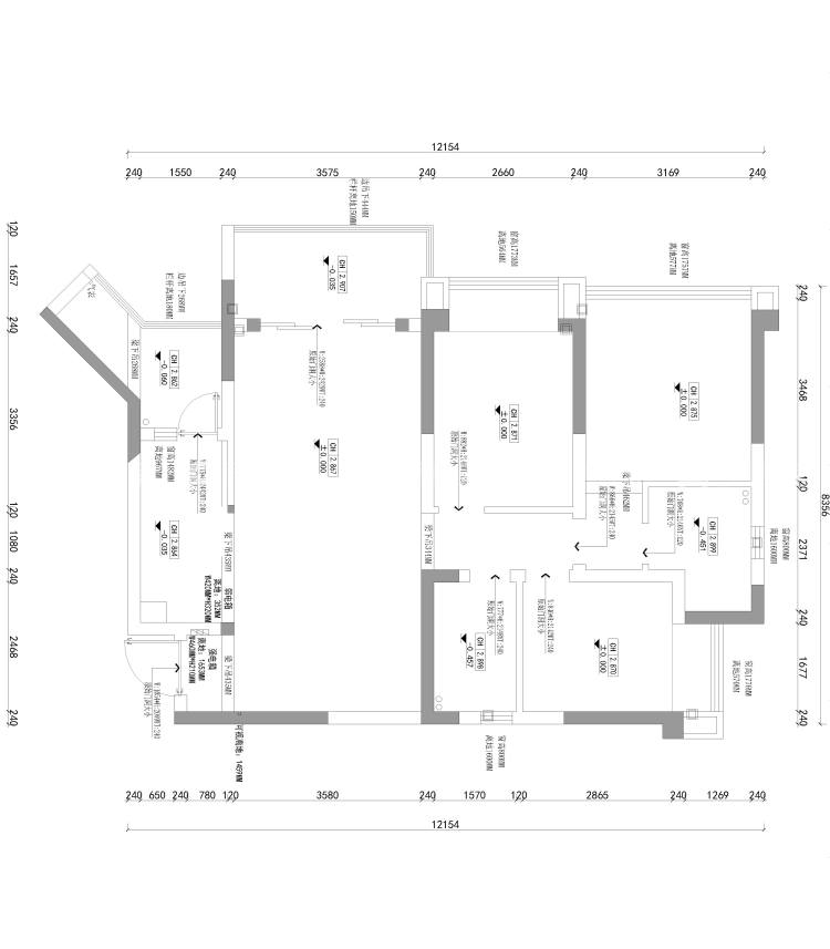 110平君悦湾现代风格-业主需求&原始结构图