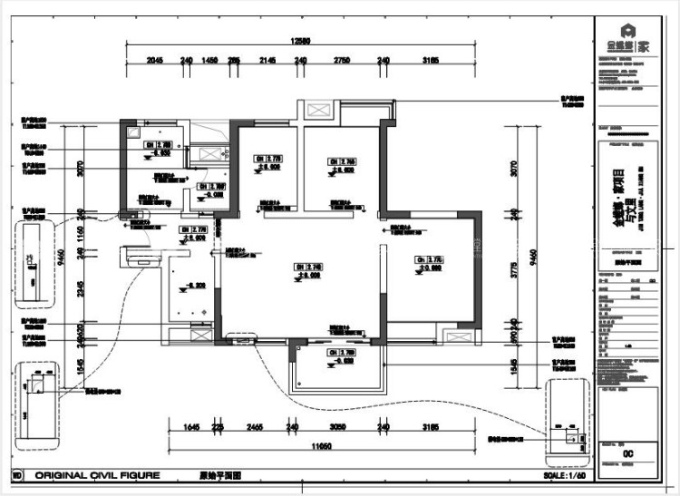 97平与文里黄老师现代风格-现代轻奢-业主需求&原始结构图
