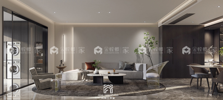 140平民生丽岛现代风格-简洁空间,禅意生活-空间效果图