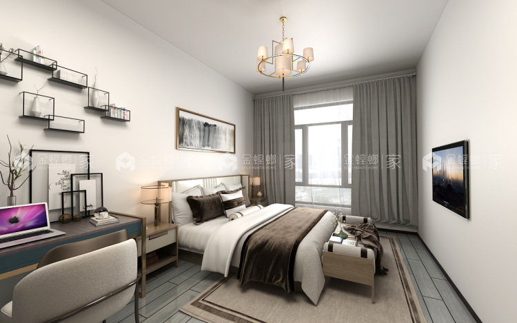 96平幸福里二期新中式风格-现代与古典的完美结合-空间效果图