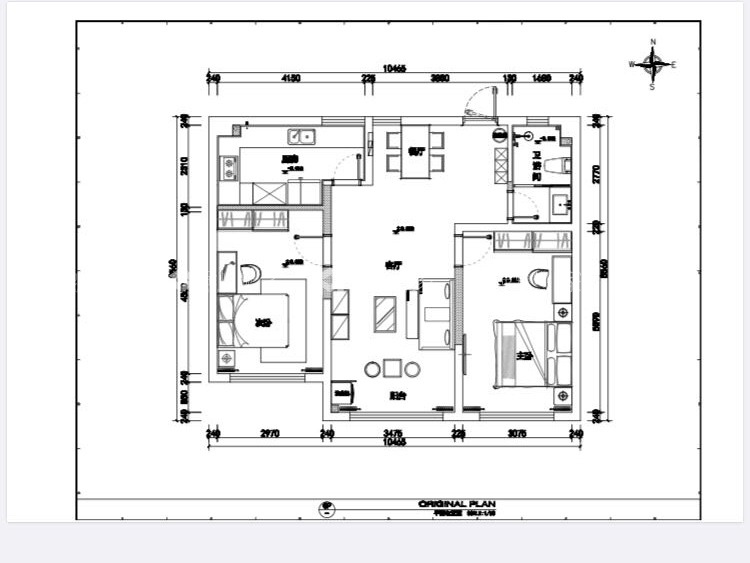 96平幸福里二期新中式风格-现代与古典的完美结合-平面布置图