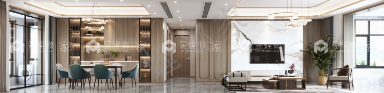 180平融创美盛象湖壹号新中式风格-家居氛围中的东方气质-空间效果图