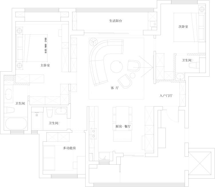 150平海上铭著法式风格-平面布置图