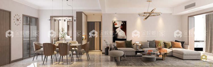 140平富达花园现代风格-慢生活中的惬意-空间效果图