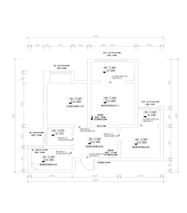 80平嘉州长卷现代风格-业主需求&原始结构图