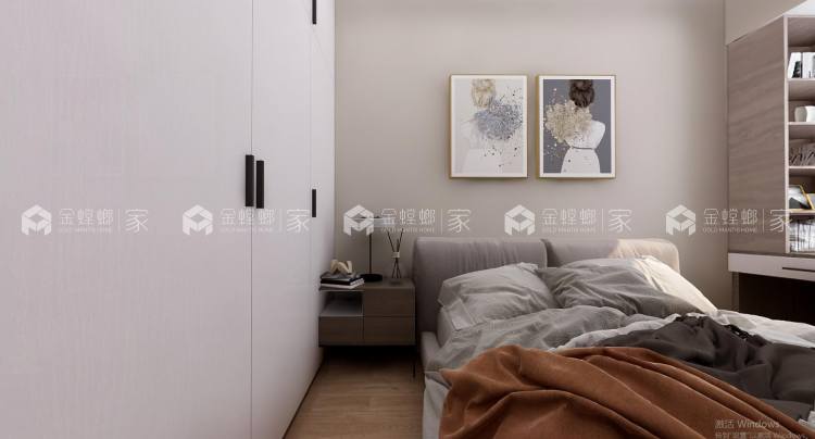 80平嘉州长卷现代风格-卧室效果图及设计说明