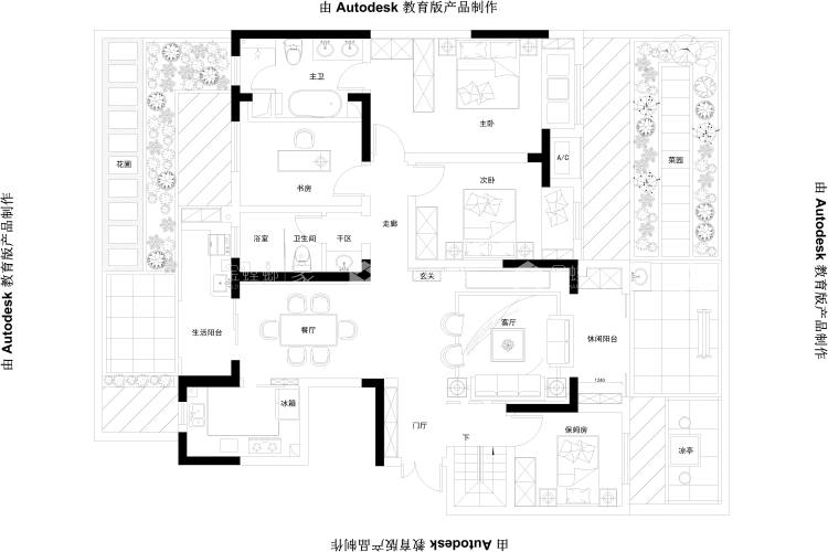 325平建业公园里新中式风格-平面布置图