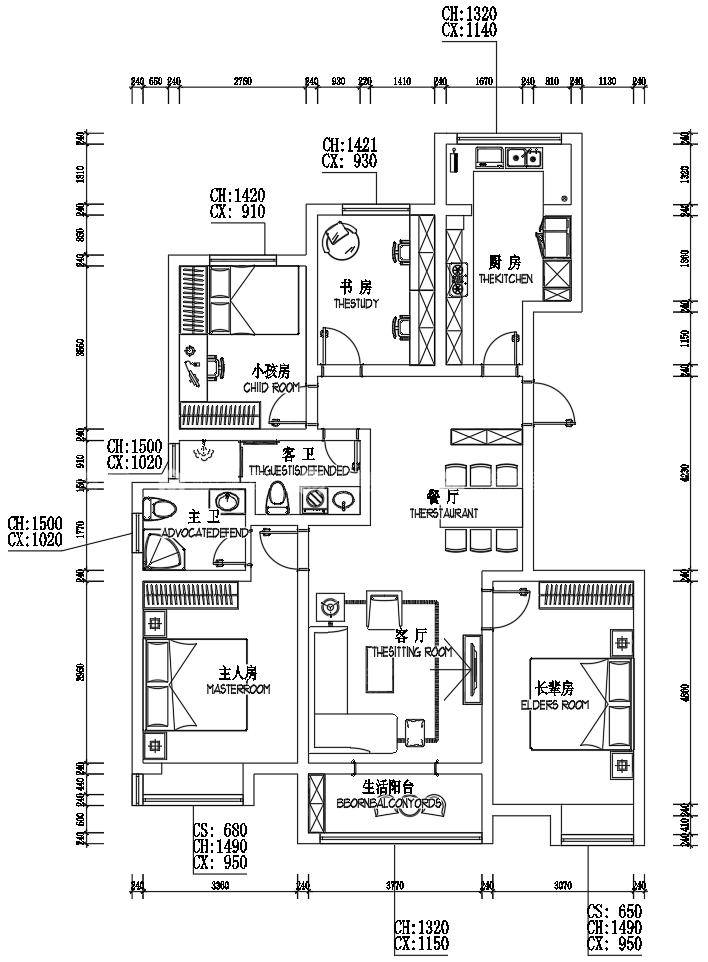 141平华恩城现代风格-平面布置图