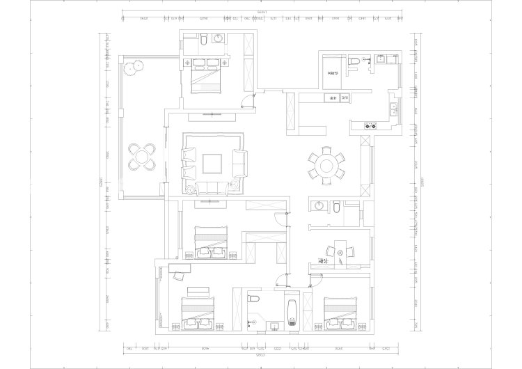 260平碧桂园现代风格-平面布置图