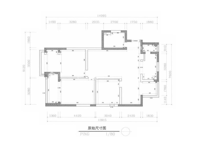 133平城邦花园现代风格-神秘蓝 撩拨着我的心-业主需求&原始结构图