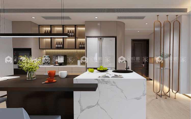 133平城邦花园现代风格-神秘蓝 撩拨着我的心-餐厅效果图及设计说明