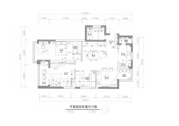 133平城邦花园现代风格-神秘蓝 撩拨着我的心-平面设计图及设计说明