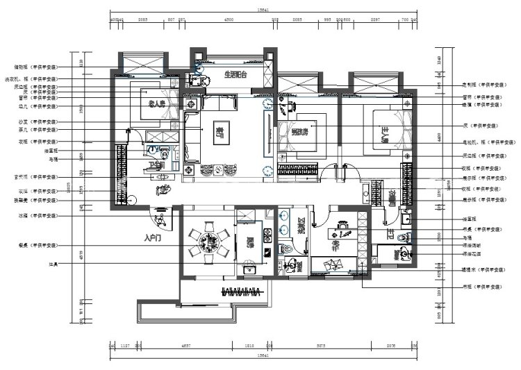 190平华清学府城中式风格-平面布置图