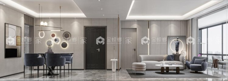 128平锦悦府现代风格-空间效果图
