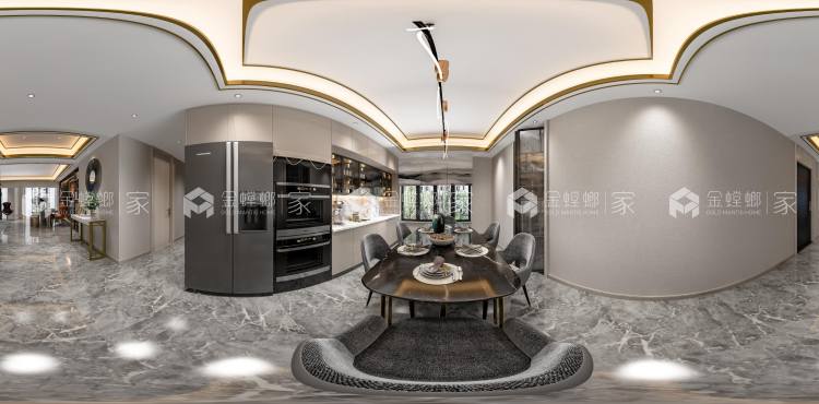 180平天地源大都会现代风格-餐厅效果图及设计说明