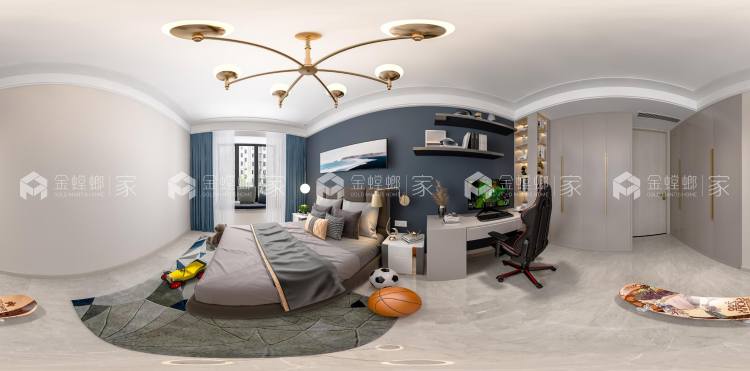 180平天地源大都会现代风格-卧室效果图及设计说明