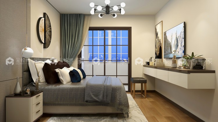 93平惠民家园现代风格-精致漫生活-卧室效果图及设计说明