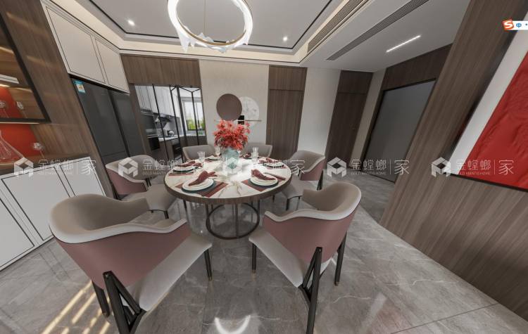 140平惠浦新世纪新中式风格-空间效果图