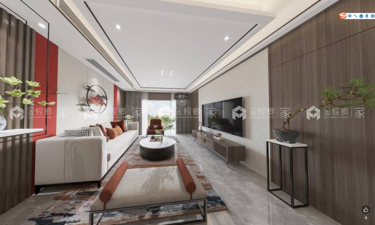 140平惠浦新世纪新中式风格-空间效果图