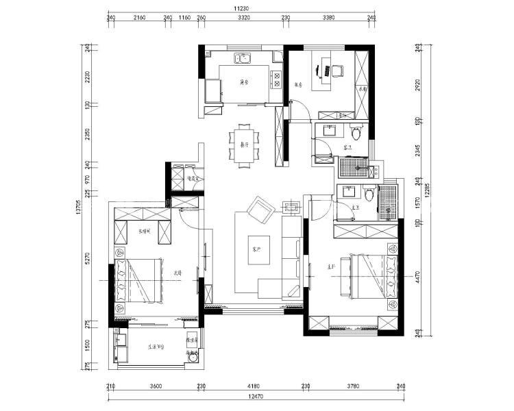 133平江中世纪城现代风格-平面布置图
