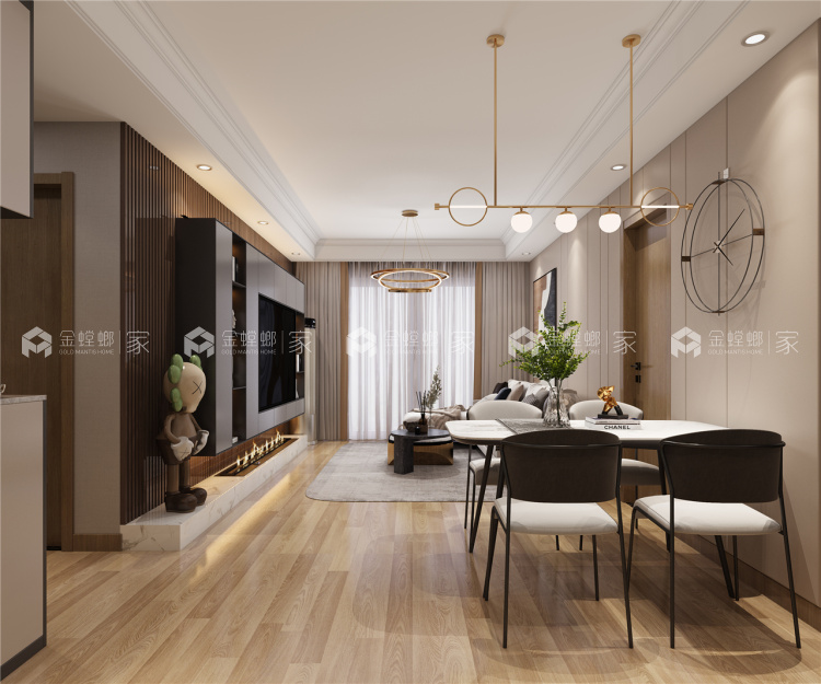 100平东原阅境现代风格-明日之星-餐厅效果图及设计说明