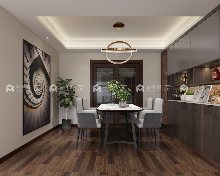 143平旭辉和庭现代风格-琴瑟和谐-餐厅效果图及设计说明