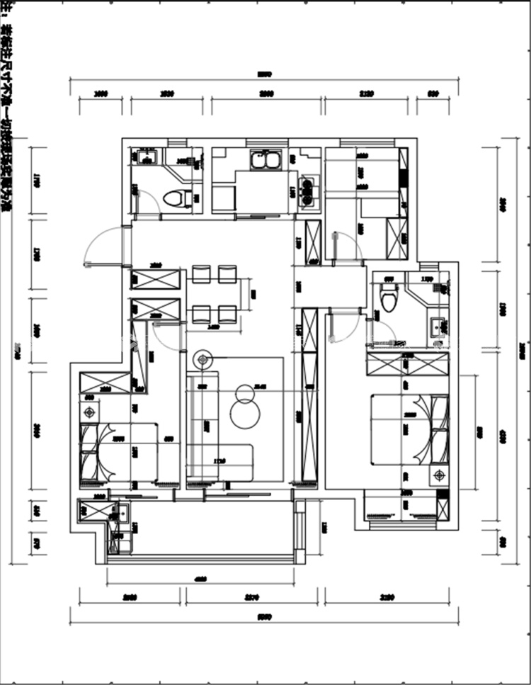 100平东原阅境现代风格-明日之星-平面设计图及设计说明