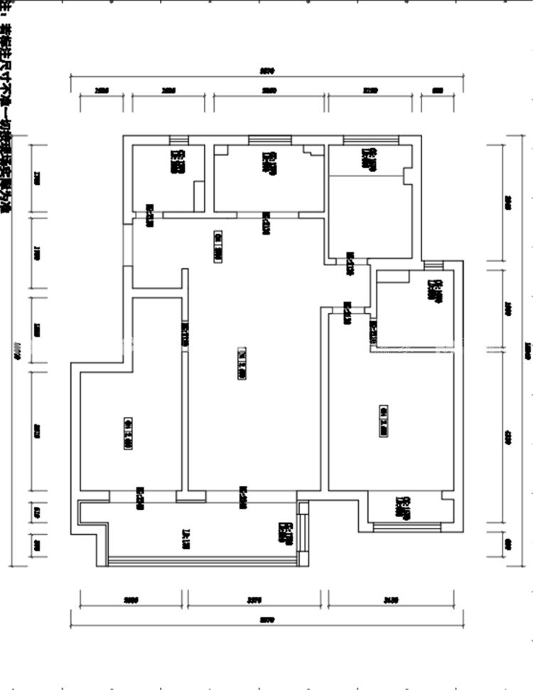 100平东原阅境现代风格-明日之星-业主需求&原始结构图