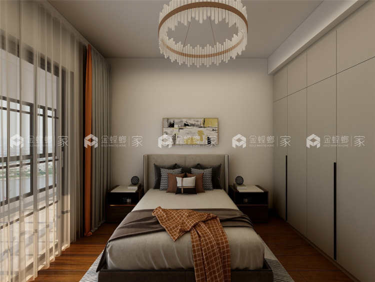 143平旭辉和庭现代风格-琴瑟和谐-卧室效果图及设计说明