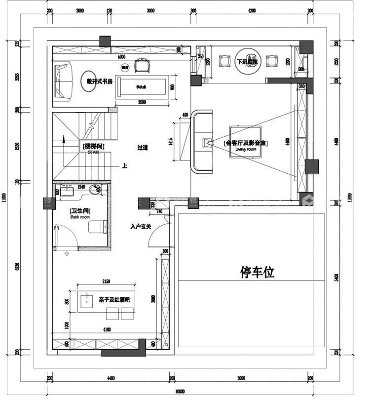 300平大境天成新中式风格-东方雅韵-平面布置图