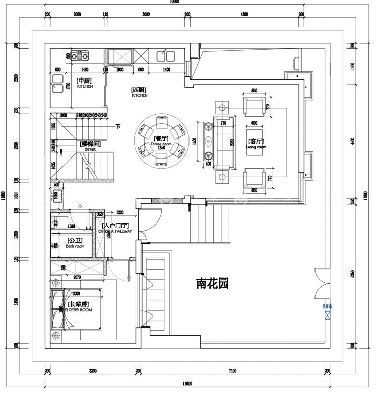 300平大境天成新中式风格-东方雅韵-平面布置图