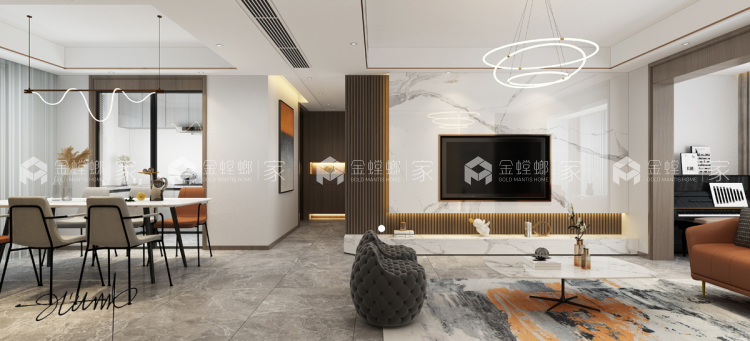 160平天玺现代风格-平面布置图