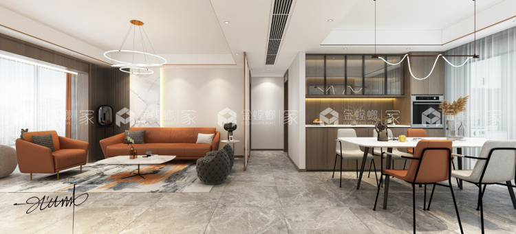 160平天玺现代风格-平面布置图