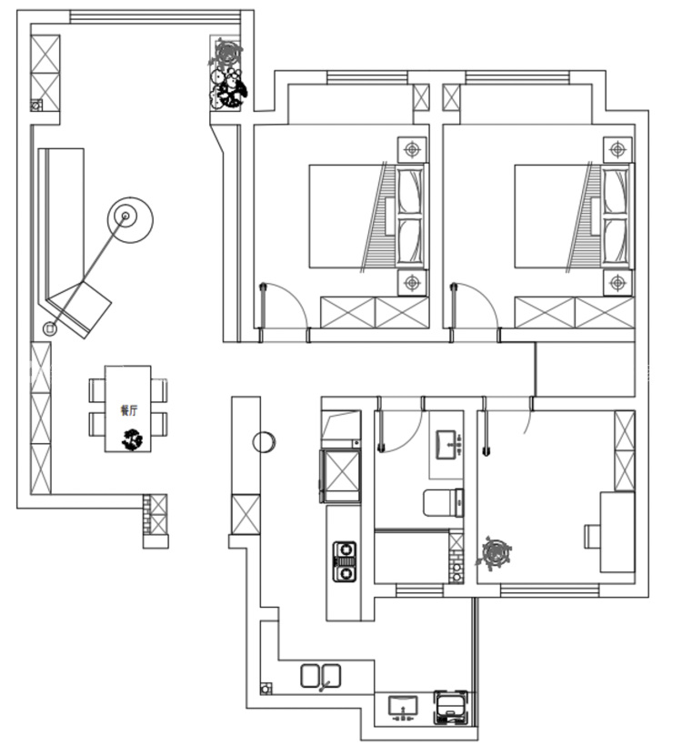 117平白塘景苑现代风格-平面布置图