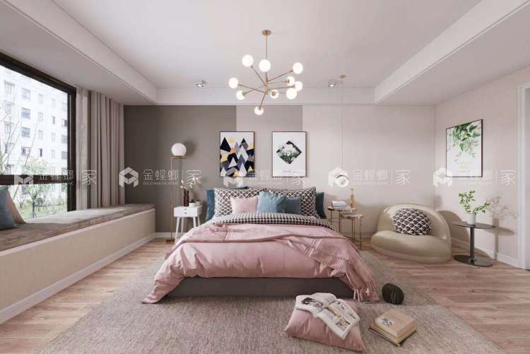 152平公园天下北欧风格-韵华匆匆,满眼皆是你-空间效果图