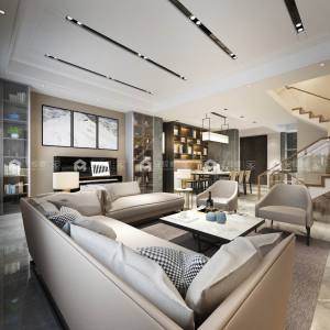 350平仰山墅现代风格-行云流水的简约--心动的感觉-空间效果图