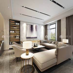 350平仰山墅现代风格-行云流水的简约--心动的感觉-空间效果图