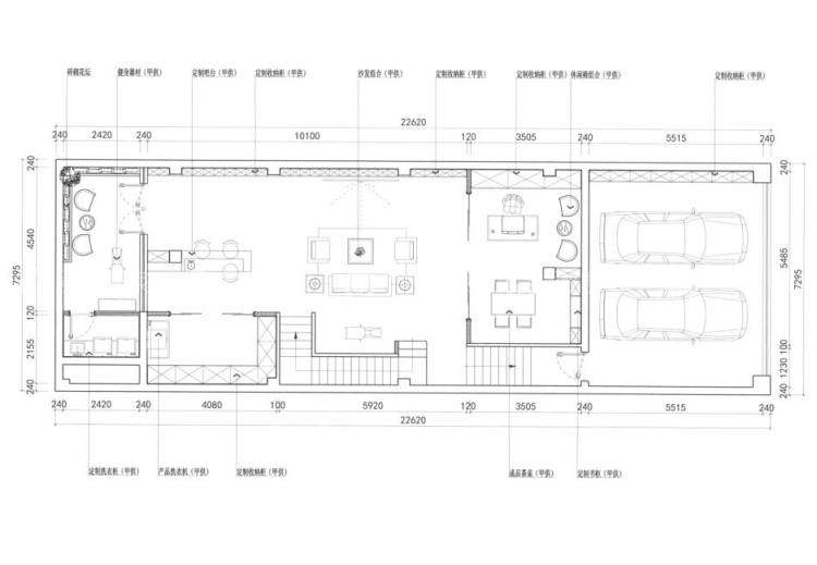 350平仰山墅现代风格-行云流水的简约--心动的感觉-平面布置图