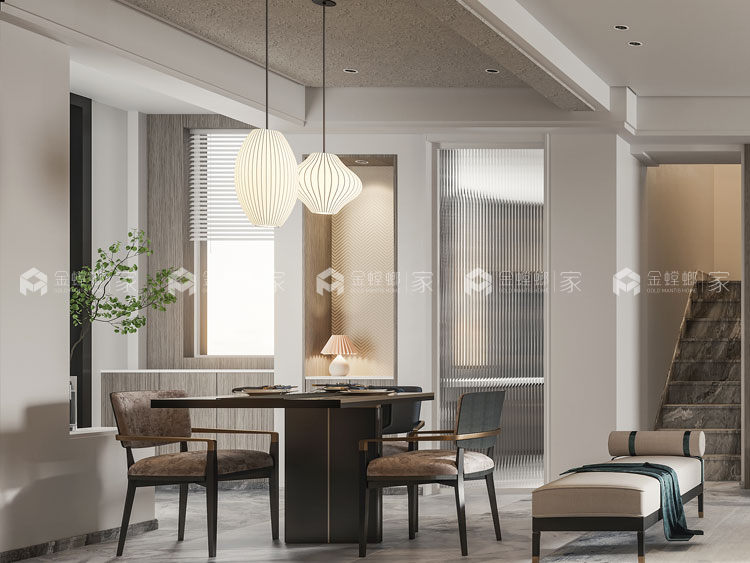 280平百悦新园新中式风格-方寸之间 皆是雅韵-餐厅效果图及设计说明