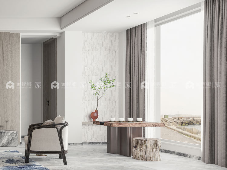 280平百悦新园新中式风格-方寸之间 皆是雅韵-客厅效果图及设计说明