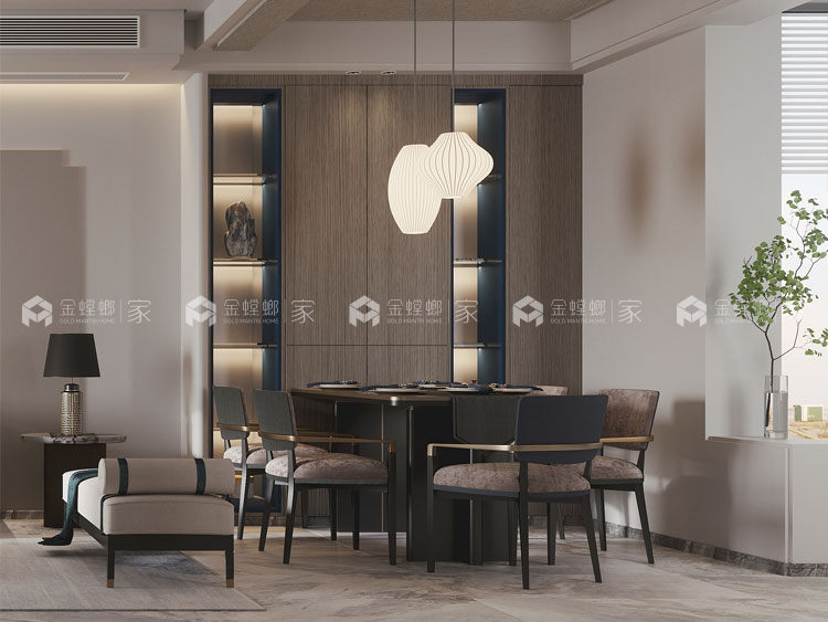 280平百悦新园新中式风格-方寸之间 皆是雅韵-餐厅效果图及设计说明