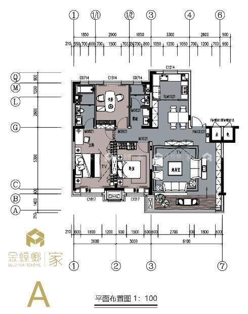 139平保利净月和府新中式风格-平面布置图