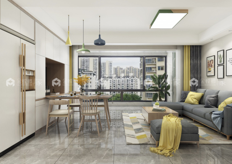 100平蔚蓝四季北欧风格-'全景图封面图'