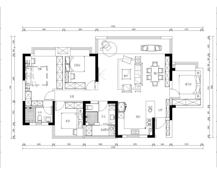 148平领地澜山法式风格-平面设计图及设计说明